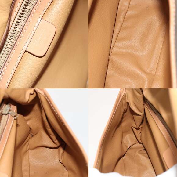 CELINE Macadam Canvas Shoulder Bag Pvc Leather Brown Gold - Picture 12 of 13